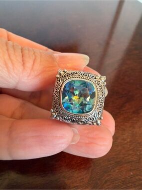NWT SARDA STERLING SILVER RING, SZ 9, QUARTZ, BEAUTIFUL